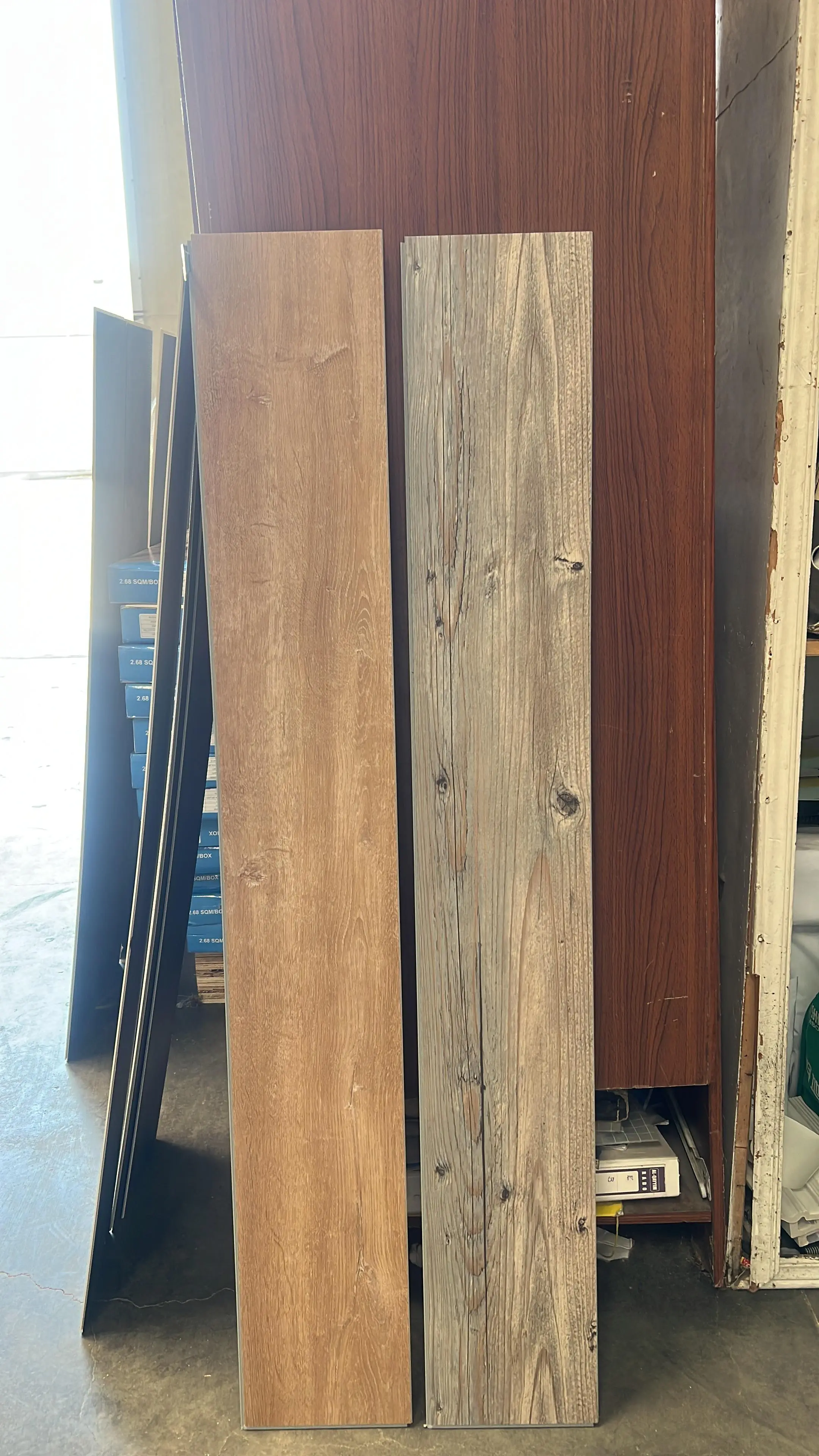 Qatar Sand Oak SPC flooring laid in a bright Doha living room